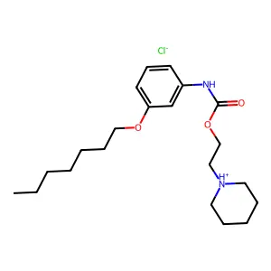 N-(2-(3-Heptyloxyphenylcarbamoyloxy)ethyl)piperidinium chloride structure