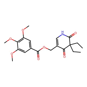 (5,5-diethyl-4,6-dioxo-1H-pyridin-3-yl)methyl 3,4,5-trimethoxybenzoate structure