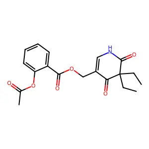 Benzoic acid, 2-(acetyloxy)-, (1,4,5,6-tetrahydro-5,5-diethyl-4,6-dioxo-3-pyridinyl)methyl ester structure