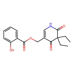 Benzoic acid, 2-hydroxy-, (1,4,5,6-tetrahydro-5,5-diethyl-4,6-dioxo-3-pyridinyl)methyl ester structure