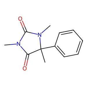 1,3,5-trimethyl-5-phenylimidazolidine-2,4-dione structure