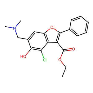 ethyl 4-chloro-6-[(dimethylamino)methyl]-5-hydroxy-2-phenyl-1-benzofuran-3-carboxylate structure