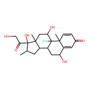 (6R,8S,9R,10S,11S,13S,14S,16R,17R)-9-fluoro-6,11,17-trihydroxy-17-(2-hydroxyacetyl)-10,13,16-trimethyl-6,7,8,11,12,14,15,16-octahydrocyclopenta[a]phenanthren-3-one structure