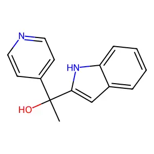1-(1H-indol-2-yl)-1-pyridin-4-ylethanol structure