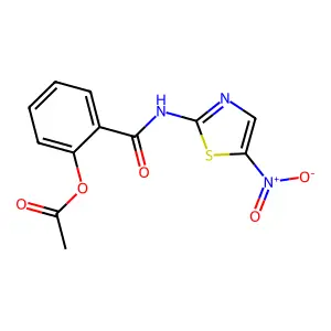 [2-[(5-nitro-1,3-thiazol-2-yl)carbamoyl]phenyl] acetate structure