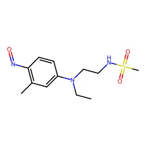 N-[2-(N-ethyl-3-methyl-4-nitrosoanilino)ethyl]methanesulfonamide structure