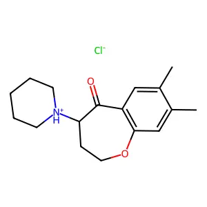 1-BENZOXEPIN-5(2H)-ONE, 3,4-DIHYDRO-7,8-DIMETHYL-4-PIPERIDINO-, HYDROCHLORIDE structure