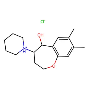 (4R,5S)-7,8-dimethyl-4-piperidin-1-ium-1-yl-2,3,4,5-tetrahydro-1-benzoxepin-5-ol chloride structure