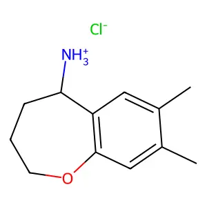 (7,8-dimethyl-2,3,4,5-tetrahydro-1-benzoxepin-5-yl)azanium chloride structure