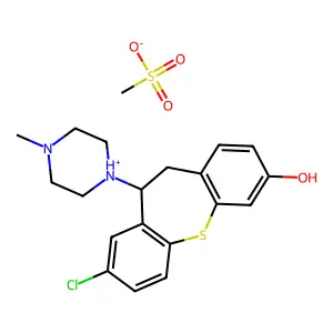 3-Hydroxyoctoclothepin methanesulfonate hydrate structure