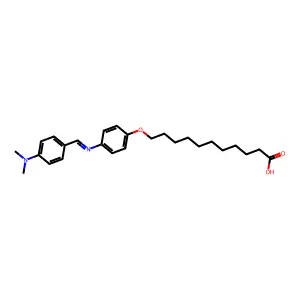 11-[4-[[4-(dimethylamino)phenyl]methylideneamino]phenoxy]undecanoic acid structure