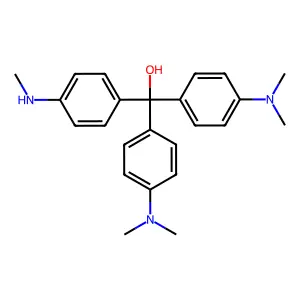 bis[4-(dimethylamino)phenyl]-[4-(methylamino)phenyl]methanol structure