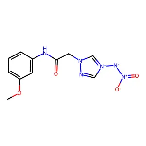 [1-[2-(3-methoxyanilino)-2-oxoethyl]-1,2,4-triazol-4-ium-4-yl]-nitroazanide structure