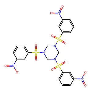 1,3,5-Tris[(3-nitrophenyl)sulfonyl]-1,3,5-triazinane structure