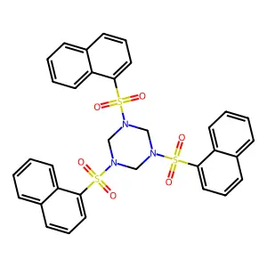 1,3,5-tris(naphthalen-1-ylsulfonyl)-1,3,5-triazinane structure