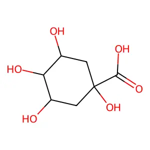 1,3,4,5-Tetrahydroxycyclohexanecarboxylic acid structure