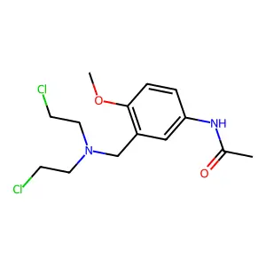 N-[3-[bis(2-chloroethyl)aminomethyl]-4-methoxyphenyl]acetamide structure