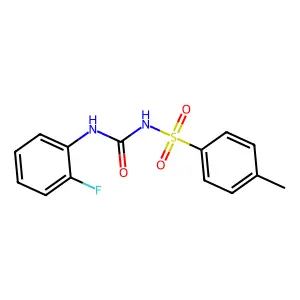1-(2-fluorophenyl)-3-(4-methylphenyl)sulfonylurea structure