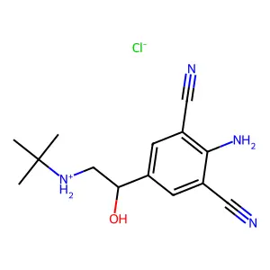 Isophthalonitrile, 2-amino-5-(2-(tert-butylamino)-1-hydroxyethyl)-, hydrochloride structure