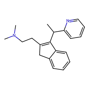 N,N-dimethyl-2-[3-(1-pyridin-2-ylethyl)-1H-inden-2-yl]ethanamine structure