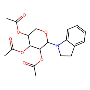 1-(2,3,4-tri-o-acetylpentopyranosyl)-2,3-dihydro-1h-indole structure