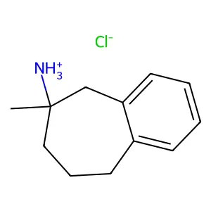 (+-)-6,7,8,9-Tetrahydro-6-methyl-5H-benzocyclohepten-6-amine hydrochloride structure