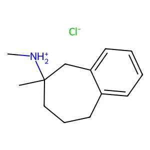 methyl-(6-methyl-5,7,8,9-tetrahydrobenzo[7]annulen-6-yl)azanium chloride structure
