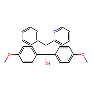1,1-bis(4-methoxyphenyl)-2-phenyl-2-pyridin-2-ylethanol structure
