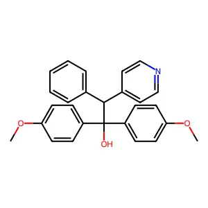 1,1-bis(4-methoxyphenyl)-2-phenyl-2-pyridin-4-ylethanol structure
