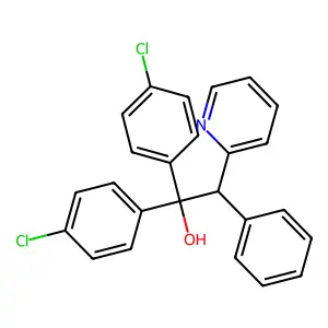 1,1-bis(4-chlorophenyl)-2-phenyl-2-pyridin-2-ylethanol structure