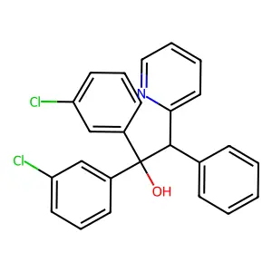 1,1-Di(3-chlorophenyl)-2-phenyl-2-(2-pyridyl)ethanol structure