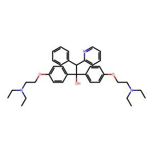 1,1-bis[4-[2-(diethylamino)ethoxy]phenyl]-2-phenyl-2-pyridin-2-ylethanol structure