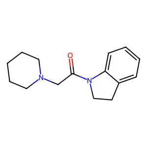 1-(2,3-dihydroindol-1-yl)-2-piperidin-1-ylethanone structure