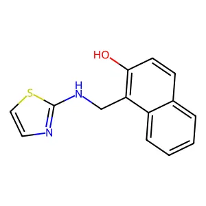 1-[(1,3-thiazol-2-ylamino)methyl]naphthalen-2-ol structure