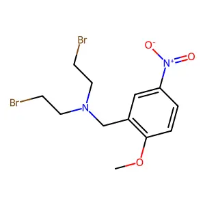 2-bromo-N-(2-bromoethyl)-N-[(2-methoxy-5-nitrophenyl)methyl]ethanamine structure