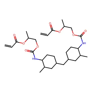 1-[[2-methyl-4-[[3-methyl-4-(2-prop-2-enoyloxypropoxycarbonylamino)cyclohexyl]methyl]cyclohexyl]carbamoyloxy]propan-2-yl prop-2-enoate structure