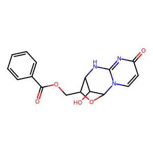 (12-hydroxy-5-oxo-11-oxa-2,6,8-triazatricyclo[7.2.1.02,7]dodeca-3,6-dien-10-yl)methyl benzoate structure