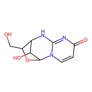 12-hydroxy-10-(hydroxymethyl)-11-oxa-2,6,8-triazatricyclo[7.2.1.02,7]dodeca-3,6-dien-5-one structure