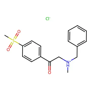 Ethanone, 2-(methyl(phenylmethyl)amino)-1-(4-(methylsulfonyl)phenyl)-, hydrochloride structure
