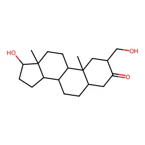 17beta-Hydroxy-2alpha-(hydroxymethyl)-5alpha-androstan-3-one structure