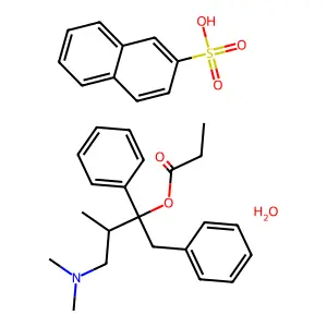 [4-(Dimethylamino)-3-methyl-1,2-diphenylbutan-2-yl]propanoatenaphthalene-2-sulfonic acid structure