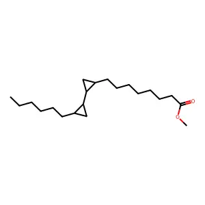 [1,1'-Bicyclopropyl]-2-octanoic acid, 2'-hexyl-, methyl ester structure