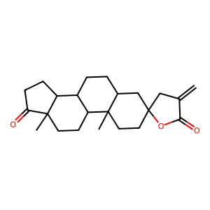 10,13-dimethyl-3'-methylidenespiro[2,4,5,6,7,8,9,11,12,14,15,16-dodecahydro-1H-cyclopenta[a]phenanthrene-3,5'-oxolane]-2',17-dione structure