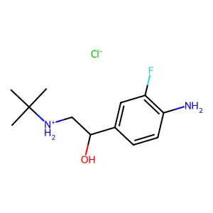 [2-(4-amino-3-fluorophenyl)-2-hydroxyethyl]-tert-butylazanium chloride structure