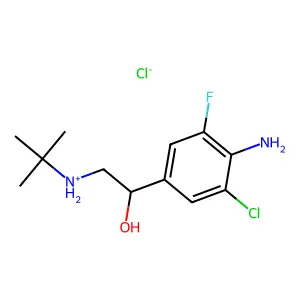 [2-(4-amino-3-chloro-5-fluorophenyl)-2-hydroxyethyl]-tert-butylazanium chloride structure