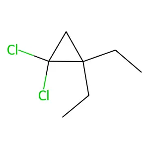 1,1-dichloro-2,2-diethylcyclopropane structure