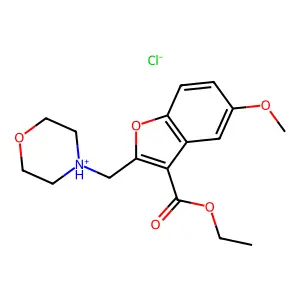 5-Methoxy-2-(morpholinomethyl)-3-benzofurancarboxylic acid ethyl ester hydrochloride structure