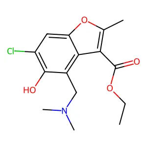 ethyl 6-chloro-4-[(dimethylamino)methyl]-5-hydroxy-2-methyl-1-benzofuran-3-carboxylate structure