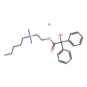 Dimethyl(2-hydroxyethyl)pentylammonium bromide benzilate structure