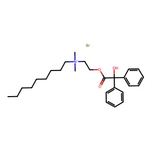 Dimethyl(2-hydroxyethyl)nonylammonium bromide benzilate structure